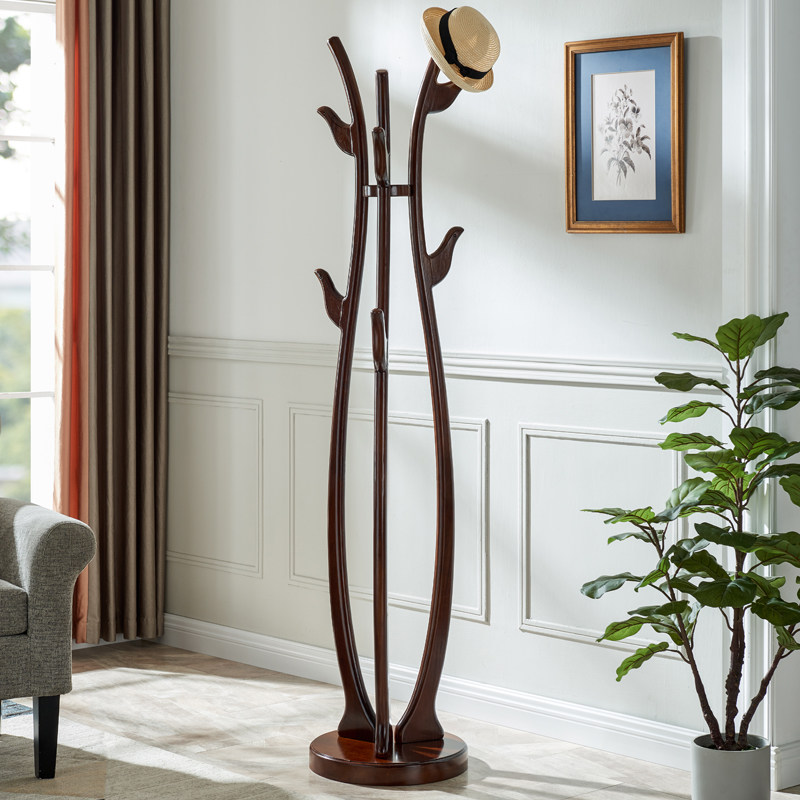 American coat rack floor solid wood hanger bold storage wooden rack home modern minimalist bedroom hanger