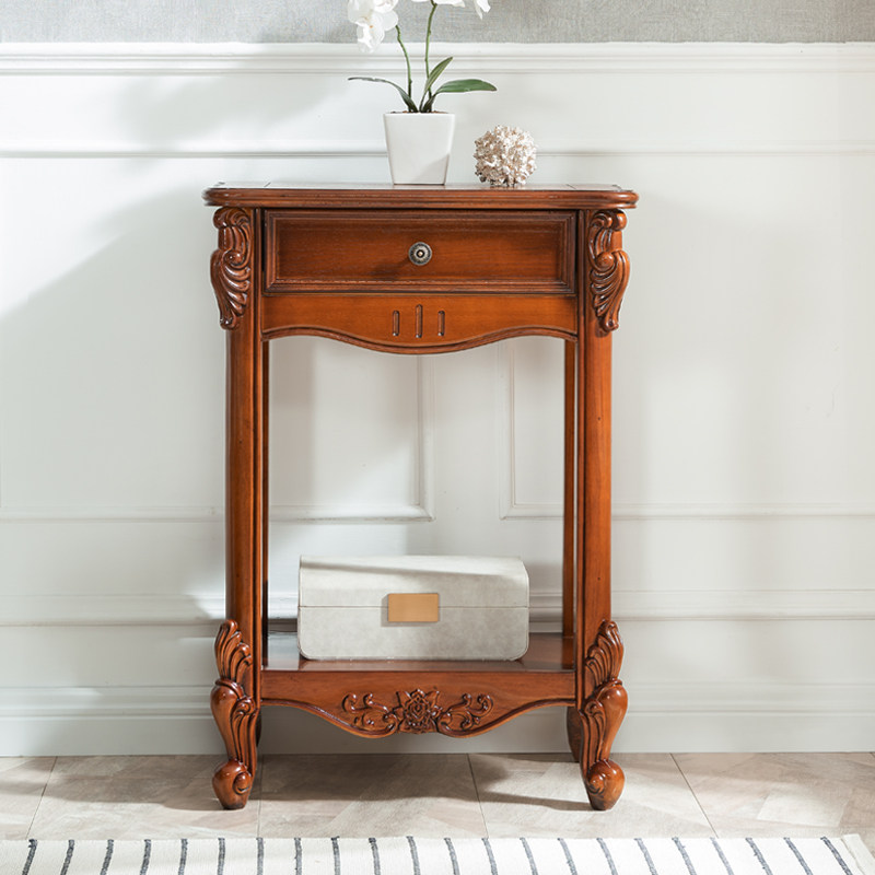 American-style solid wood flower stand small apartment living room balcony floor-to-ceiling shelf flower few bonsai European-style logs