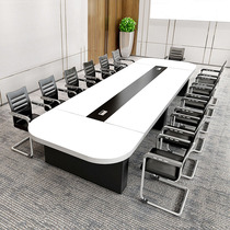 Chengdu Round Large Meeting Table Long Simple Modern Company Meeting Room and Chair Combination Office Negotiation Table