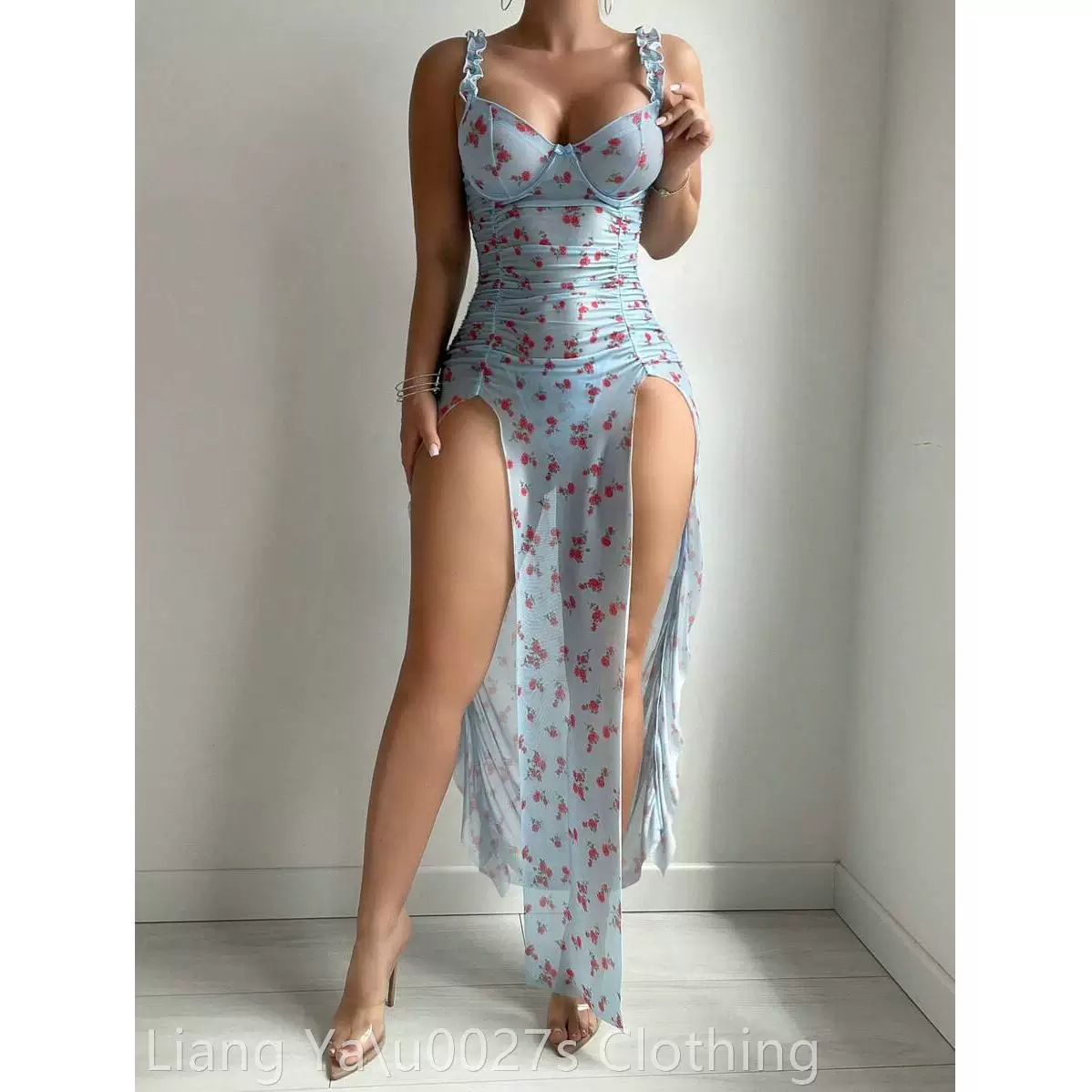[Сексуальное нижнее белье, сексуальная женская backless открытая топовая ночная Рубашка набор]