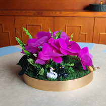 Large round table turntable simulation flower table flower flower arrangement high-end hotel high-end restaurant tabletop middle decoration ornaments