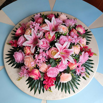 Hotel box large round table middle turntable flower restaurant restaurant simulation flower table flower decoration light luxury