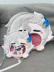 Genshin Inquisitor Navelle Big Mouth Pain Bag Game Animation Peripheral Cute Plush Shoulder Crossbody Pain Bag