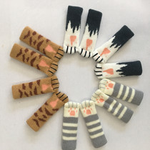 Table leg cover knitted door handle protective cover cat claw board foot pad silent wear-resistant table chair stool protective pad