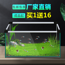 Glass turtle tank household fish tank breeding box large aquatic plant tank ecological fish tank Brazilian turtle grass turtle pond turtle basin