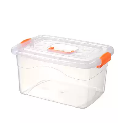 Thickened portable transparent storage box Plastic toy storage box with lid small and medium-sized clothes storage box storage box