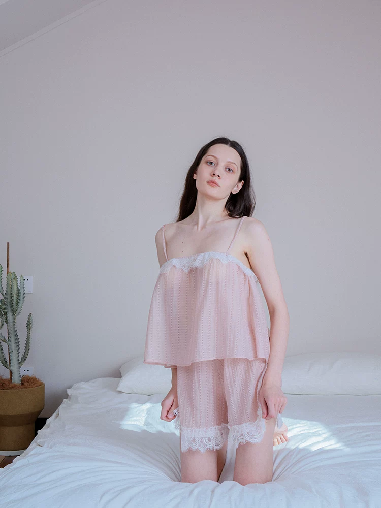 COUNANA Shorts, pijama, sexy demi-season set, lifting effect, french style