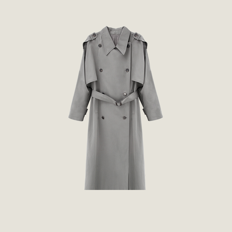 "Star in the Water" Japanese Imported High-Density Cotton Blend Minimalist Row Style Relaxed Trench Coat