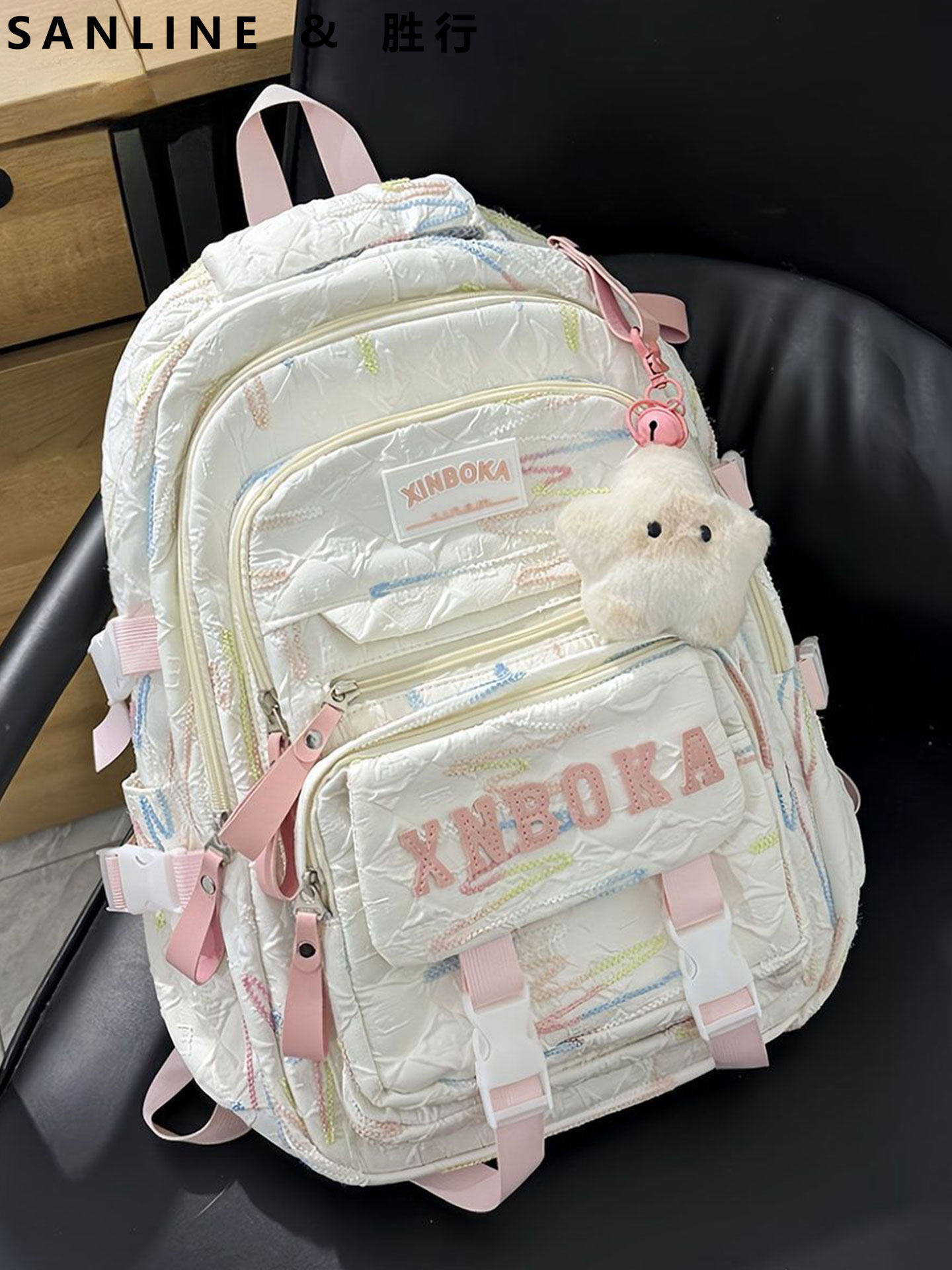 Schoolbags for Primary School Students in Grades Three to Six, Large-Capacity Ins-Style Girls' Backpacks for Middle School Students, Burden-Reducing Backpacks for Junior High School Students