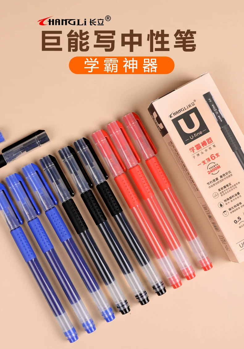 Rollerball pen, capacious quick dry bullet, stationery for students