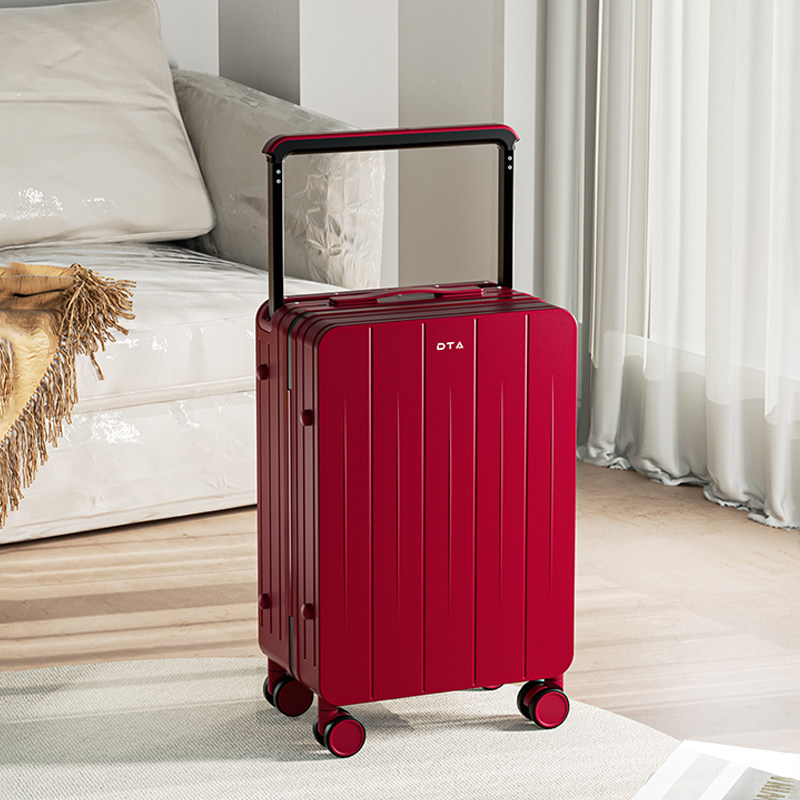 DTA red suitcase woman wedding accompanied by suitcase 20 inch wide drawbar bride dowry bar box engagement box-Taobao