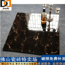 Foshan tile black gold flower marble 800*800 dark brick threshold cross-door stone non-slip wear-resistant floor tile