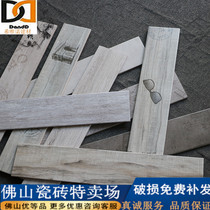 Retro graffiti personality antique brick 150*800 living room dining room bedroom gray imitation solid wood grain non-slip tile