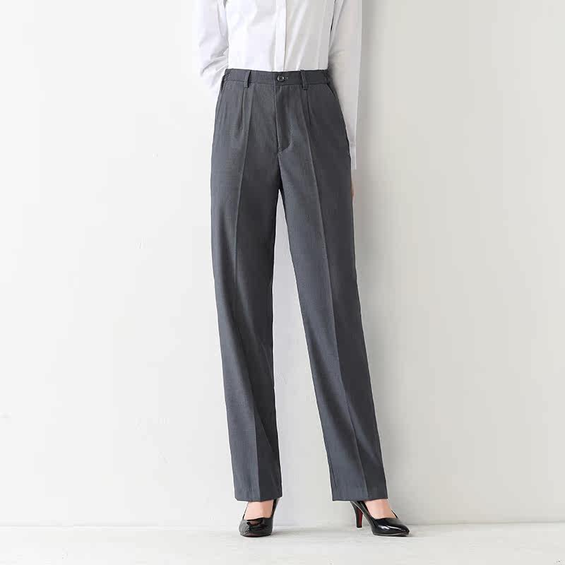 Professional West Pants Woman West Suit Grey Loose Straight Drum Long Pants High Waist To Work Work Positive Dress Uniform Suit Pants