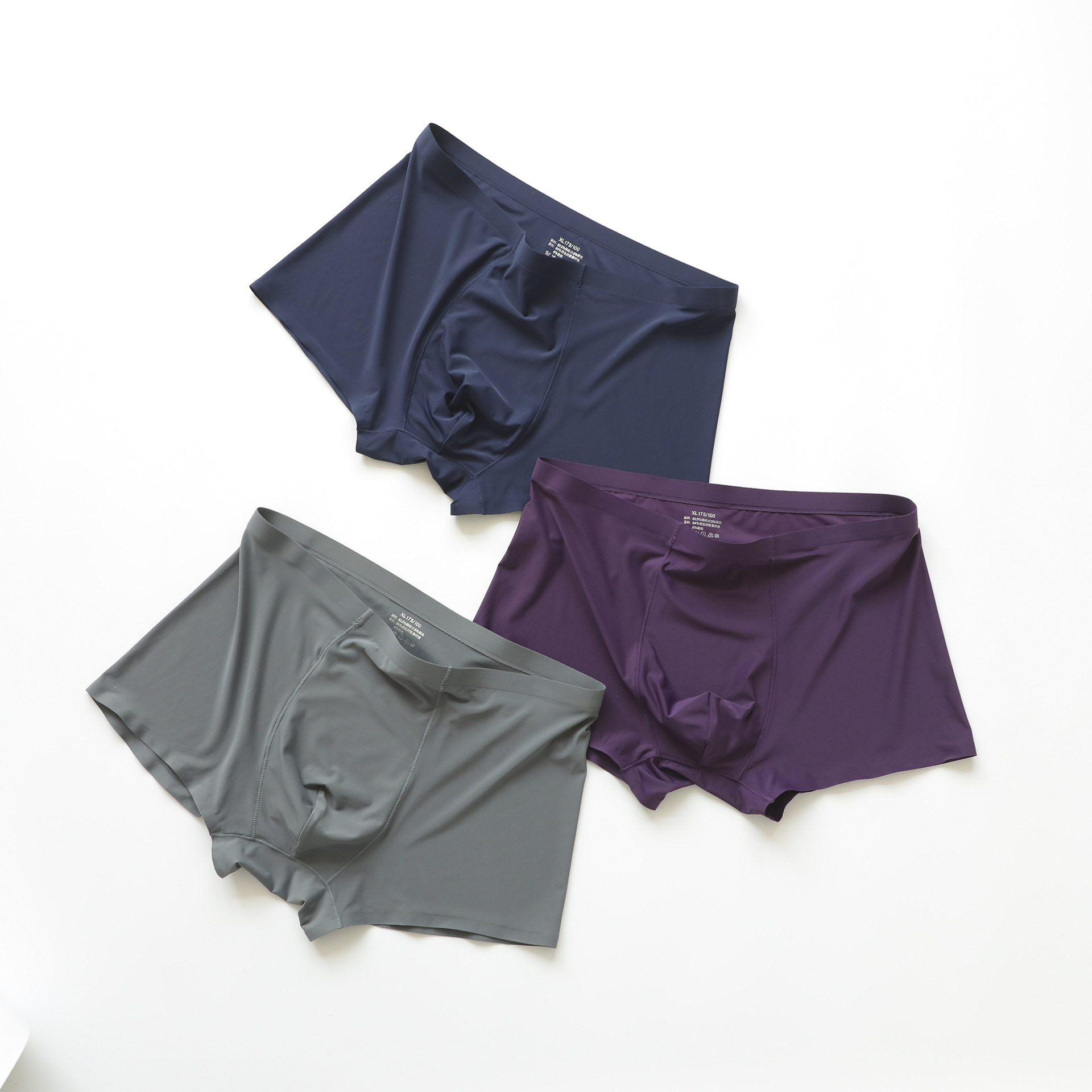 New summer one-piece ice silk men's boxer briefs spring thin silky breathable shorts batch