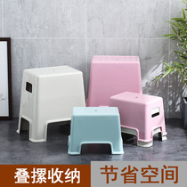 Household plastic small stool bench household childrens stool cartoon thick anti-slip foot rubber stool foot baby high stool