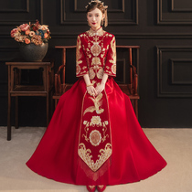 Summer Xiuhe clothing 2021 New Chinese bride dress female toast clothing thin dragon and phoenix coat female wedding clothing Xiuhe