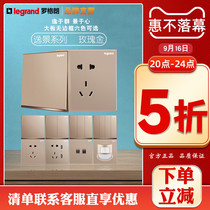 Rogrand switch socket panel Yijing rose gold 16a socket usb five-hole wall household type 86 switch