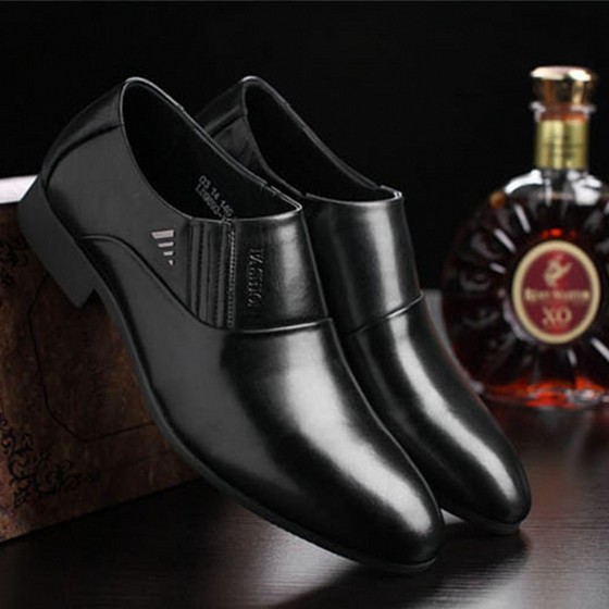 Zero degree famous city business formal leather shoes men's genuine leather soft leather British groom's wedding shoes with increased height Korean style gentleman