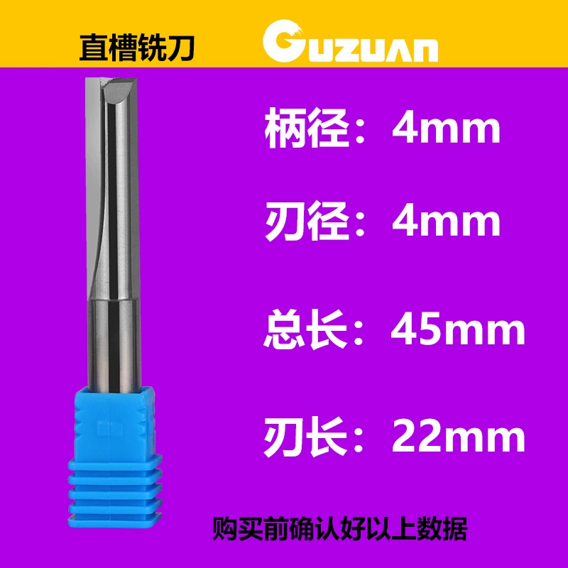 Máy khoan rắn 4mm6mm8mm hai lưỡi thẳng khe phay máy khắc máy công cụ mật độ bảng dăm thép vonfram cắt dao thẳng dao cat cnc dao cắt alu Dao CNC