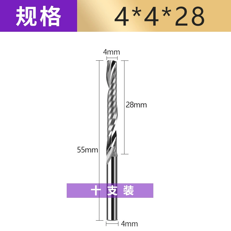 dao cắt mica cnc Chắc Chắn Mũi Khoan 3.175 Mm Đơn Edge Xoắn Ốc Xay Acrylic Khắc Dao Quảng Cáo PVC Cắt Máy Tính Máy Khắc Công Cụ dao cat cnc dao cắt mica cnc Dao CNC