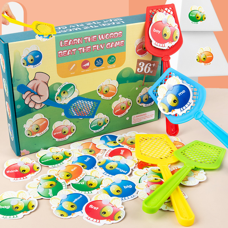 Fly shoot children's puzzle toys early teach English words high frequency vocabulary learning desktop card cognitive game