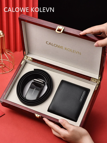 Бумажник, ремень, комплект, пряжка, штаны для друга, из натуральной кожи