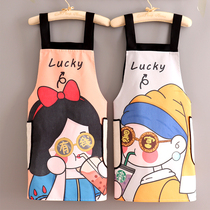 Kitchen home cute young apron female foreign style 2022 new breathable cotton apron wear-resistant work clothes for cooking
