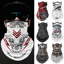 Riding sunscreen mask mens motorcycle hanging ear scarf Harley motorcycle retro headscarf summer outdoor bib set for women