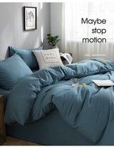 Day Department Brief Pure Colors Ins sheets Four pieces Washed Cotton Nordic Wind Quilt Cover Single Dormitory Bed Three Sets