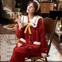 Coral Suede Pajamas Woman Winter Thicken Plus Suede Lovely Princess Wind Outwear Flannel Suede Home Suit Autumn Winter Days
