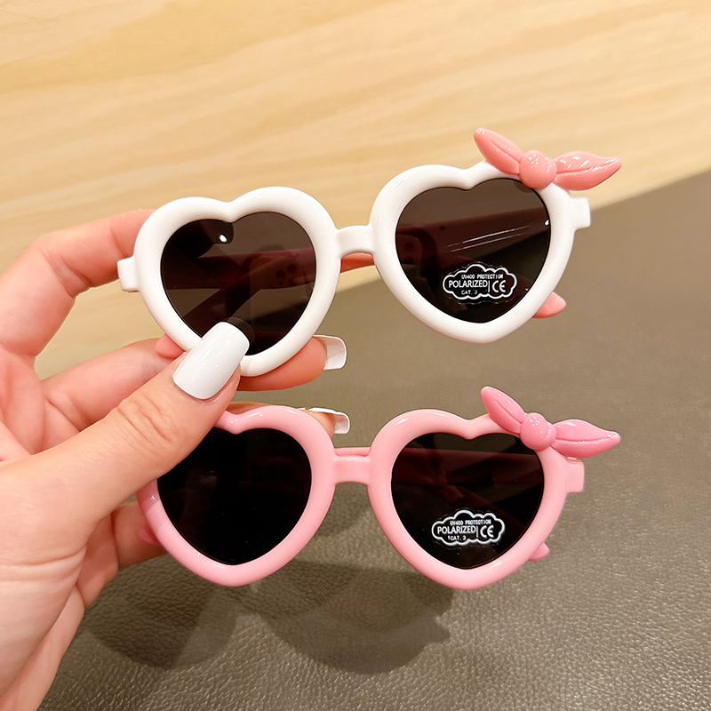 Children's Sunglasses Cartoon Heart Cute Baby Silicone Polarized Sunglasses for Boys and Girls Anti-Uv Sunshade Glasses