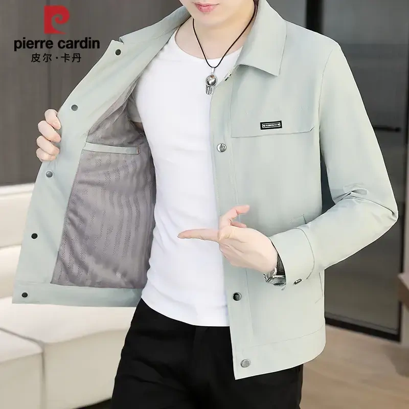 Pierre Cardin 2025 New Men's Fashion Easiest for Match Lapel Sun Protection Jacket for Young and Middle-Aged Korean Style Slim Thin Jacket