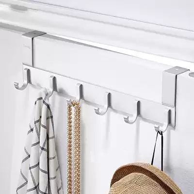 Space aluminum non-perforated door rear adhesive hook no trace hook hanging hanger bedroom door jacket cap rack