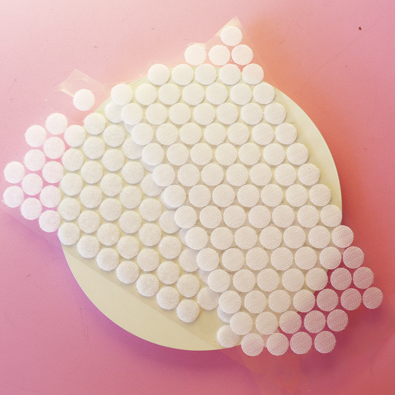 Round double-sided adhesive backing Velcro fixing sticker buckle strap ultra-thin self-adhesive diy kindergarten handmade traceless transparent