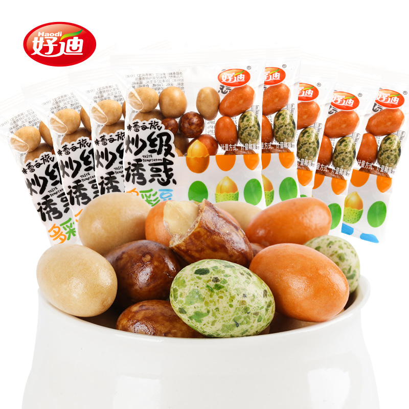 Colorful bean fish peanut bean bag fried grade tempting leisure snack Japanese bean sea toast sauce wrapped bean