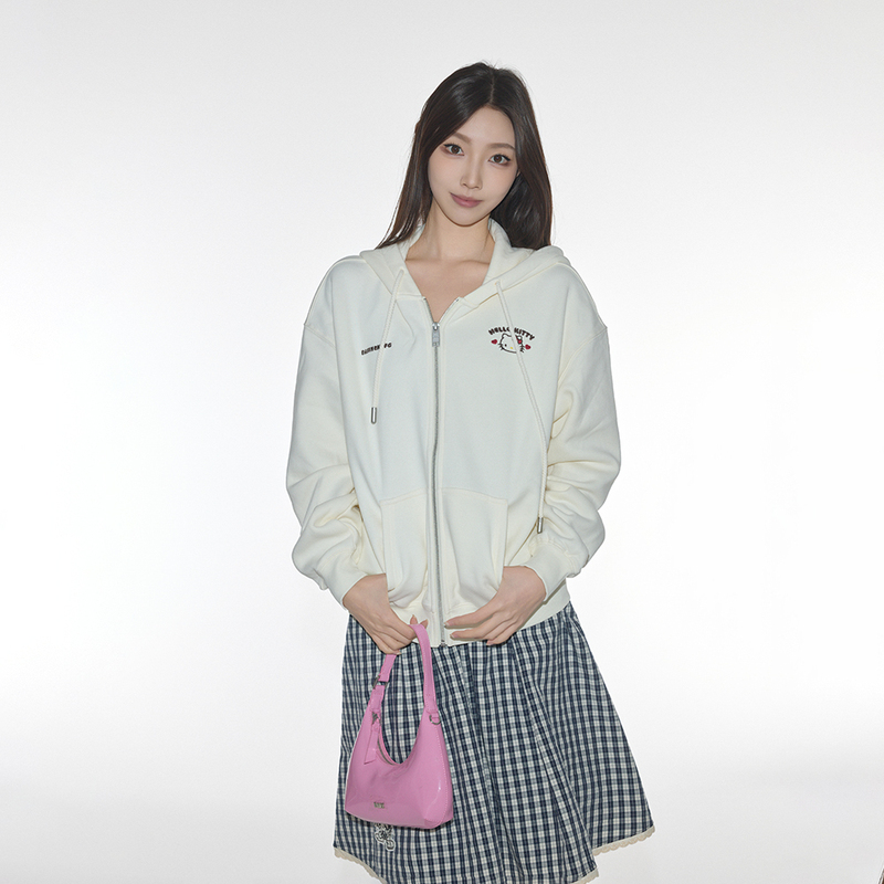 Basement Fgxhello Kitty American Retro Casual Hooded Knitted Jacket 251080058005 Basement Fgxhello Kitty American Retro Casual Hooded Knitted Jacket 251080058005