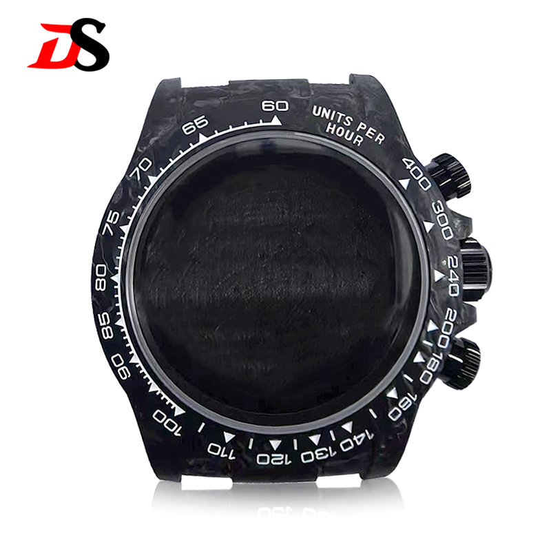38mm Daytona Full Carbon Fiber Black Case Suitable for 4130 Movement Vk63 Modified with 29mm Dial 38mm Daytona Full Carbon Fiber Black Case Suitable for 4130 Movement Vk63 Modified with 29mm Dial