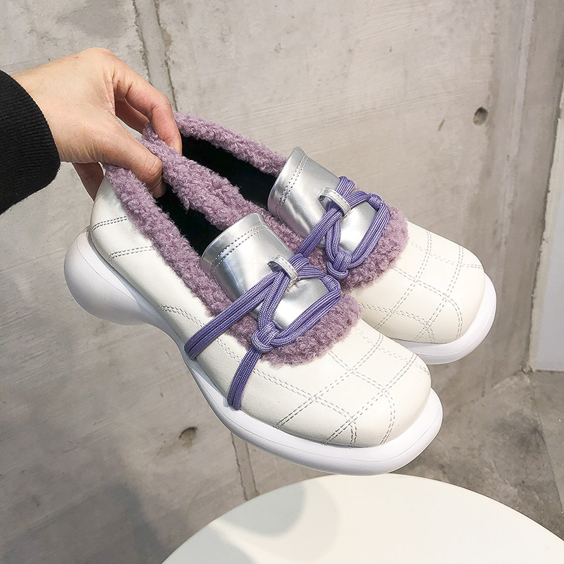 Mary Jane shoes women's 2021 new all-match British style square head color matching big toe shoes sponge cake thick bottom shallow mouth single shoes women