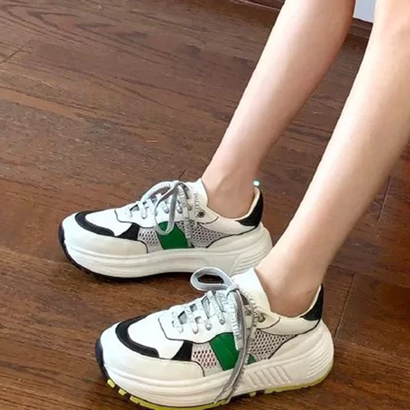 Dad shoes women's 2020 autumn and winter new casual color-blocking thick bottom net red breathable mesh Korean version ins tide sports shoes