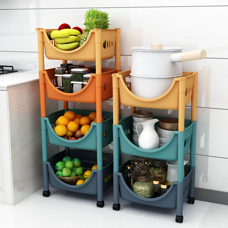 Kitchen Shelve Items Vegetable Basket Storage Basket Storage Box Home Large Total Shelve Floor Multilayer Fruit Vegetables