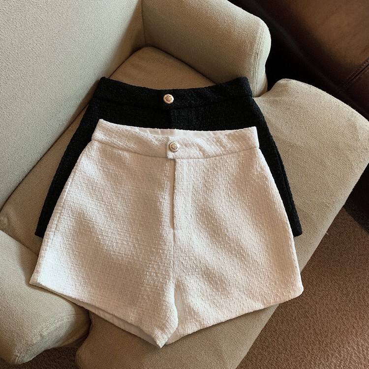 Emily Clud's Selection Recommendation ~ Chanel-Style Tweed A-Line Shorts for Women, Suitable for Autumn and Winter, Casual Boot Shorts