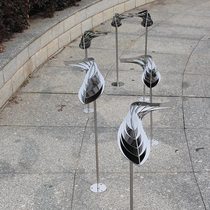 Stainless steel new fortune ornaments abstract small fish square empty metal fish garden outdoor pool decoration sculpture