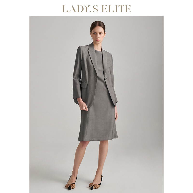 Ladyselite【Paper Man】Gray Classic Wool Suit Dress Women's 2026 New Autumn Coat Ladyselite【Paper Man】Gray Classic Wool Suit Dress Women's 2026 New Autumn Coat