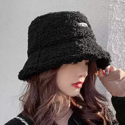 ins Net Red Hat female Korean version of tide Japanese Joker autumn and winter lamb plush fisherman hat round face baby same model
