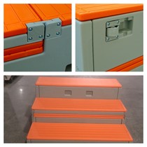 New three-layer flip-folding PE plastic choir platform ladder music classroom solid wood podium telescopic stage stool