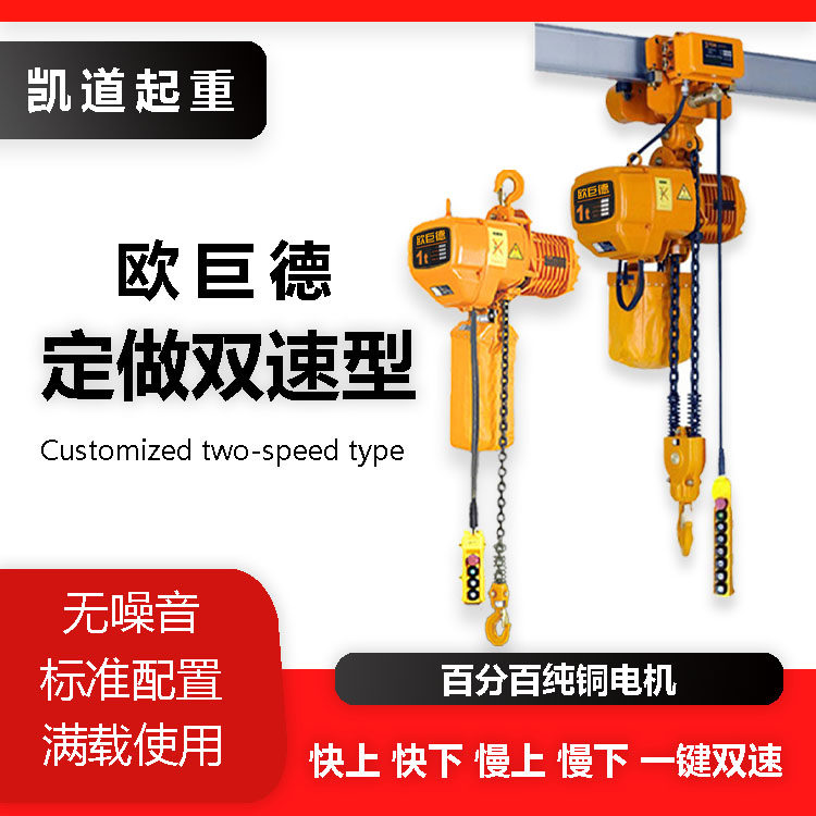 Custom-made two-speed ghost head chain electric hoist 0 5-1-2-3t ton lifting crane 380V chain