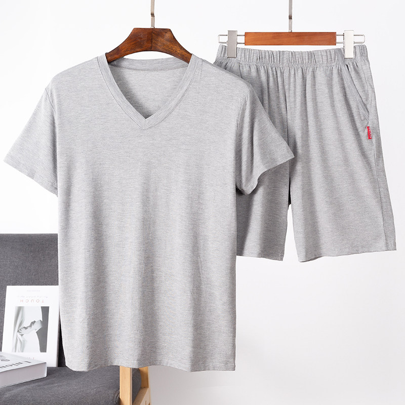 Pajamas men's suit summer Model Short Short Short Code with Large Code Easy Sports Household Short Men's Package