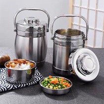 Stainless steel insulation toilet thickening household lunch box carrying soup container with soup pot outer for work bucket tip pot