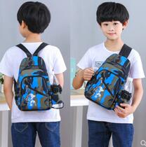 Children's backpack messenger bag boy chest bag camouflage primary school students Korean version of outdoor travel backpack boy handsome